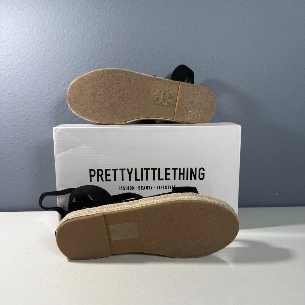 PrettyLittleThing Espadrille Sandals Womens‎  Lace Up Platform. Eu size 37